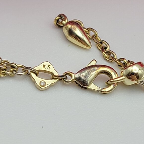 Vintage Kendra Scott Orange Stone Bracelet Gold Tone Multi Chain 7" Adjustable - Picture 3 of 6